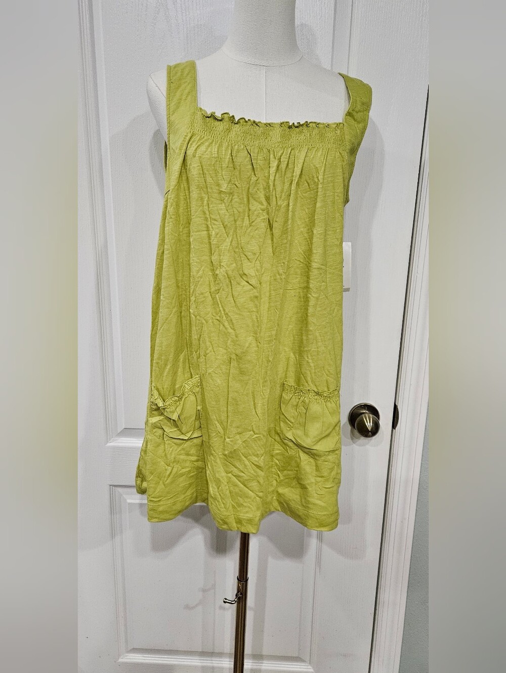 Style & Co. Lime Green Sleeveless Tank Dress with Pockets